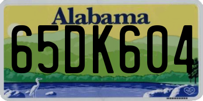 AL license plate 65DK604