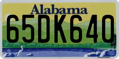 AL license plate 65DK640