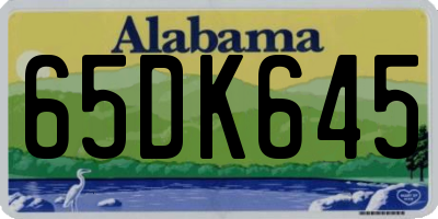 AL license plate 65DK645