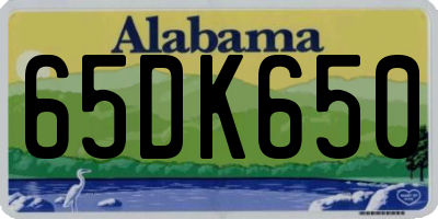 AL license plate 65DK650