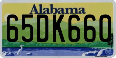 AL license plate 65DK660