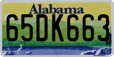 AL license plate 65DK663