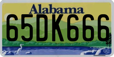 AL license plate 65DK666
