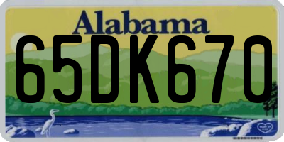 AL license plate 65DK670