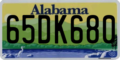 AL license plate 65DK680
