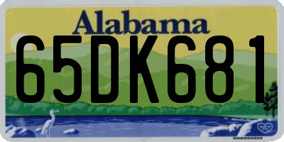 AL license plate 65DK681