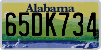 AL license plate 65DK734