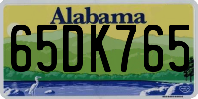 AL license plate 65DK765