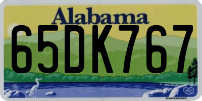 AL license plate 65DK767