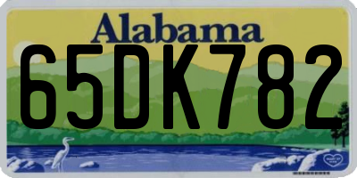 AL license plate 65DK782