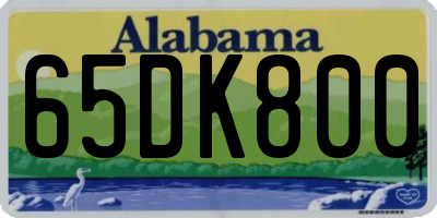 AL license plate 65DK800