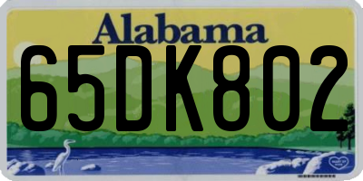 AL license plate 65DK802