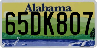AL license plate 65DK807