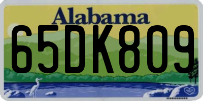 AL license plate 65DK809