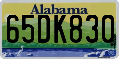 AL license plate 65DK830