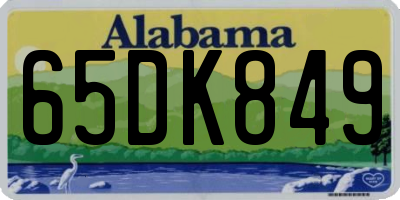 AL license plate 65DK849