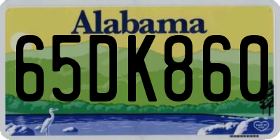 AL license plate 65DK860