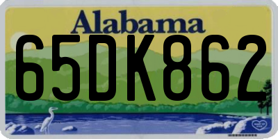 AL license plate 65DK862