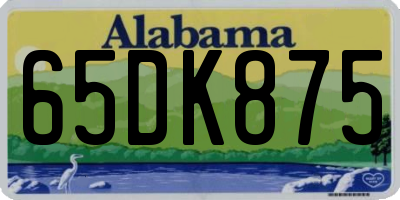 AL license plate 65DK875