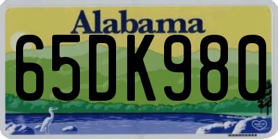 AL license plate 65DK980