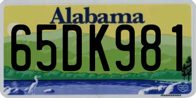 AL license plate 65DK981