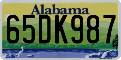 AL license plate 65DK987