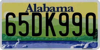 AL license plate 65DK990