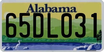 AL license plate 65DL031