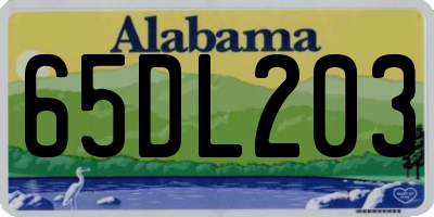 AL license plate 65DL203