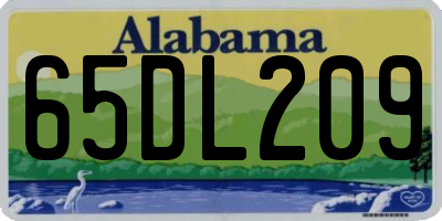 AL license plate 65DL209