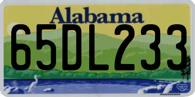 AL license plate 65DL233