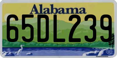 AL license plate 65DL239