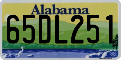 AL license plate 65DL251