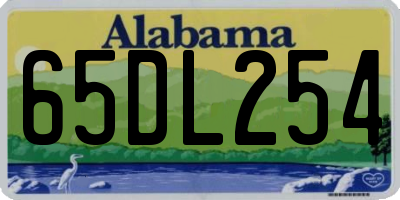 AL license plate 65DL254