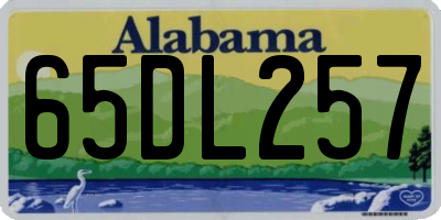 AL license plate 65DL257
