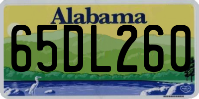 AL license plate 65DL260