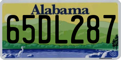 AL license plate 65DL287