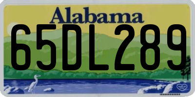 AL license plate 65DL289