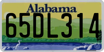 AL license plate 65DL314