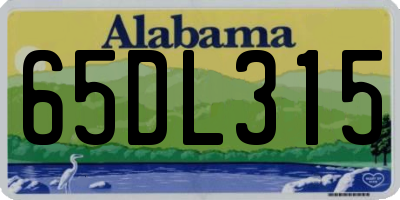 AL license plate 65DL315