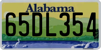 AL license plate 65DL354