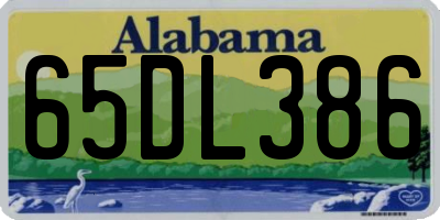 AL license plate 65DL386
