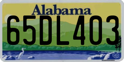 AL license plate 65DL403