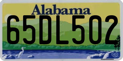 AL license plate 65DL502