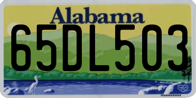 AL license plate 65DL503