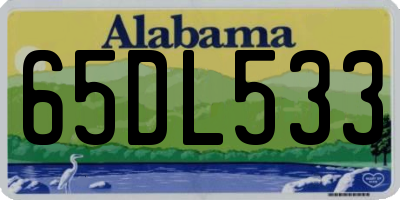 AL license plate 65DL533