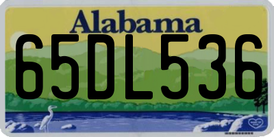 AL license plate 65DL536