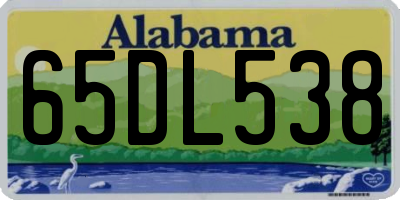 AL license plate 65DL538