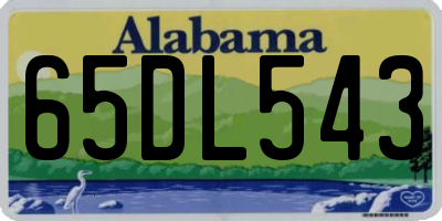AL license plate 65DL543