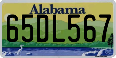 AL license plate 65DL567